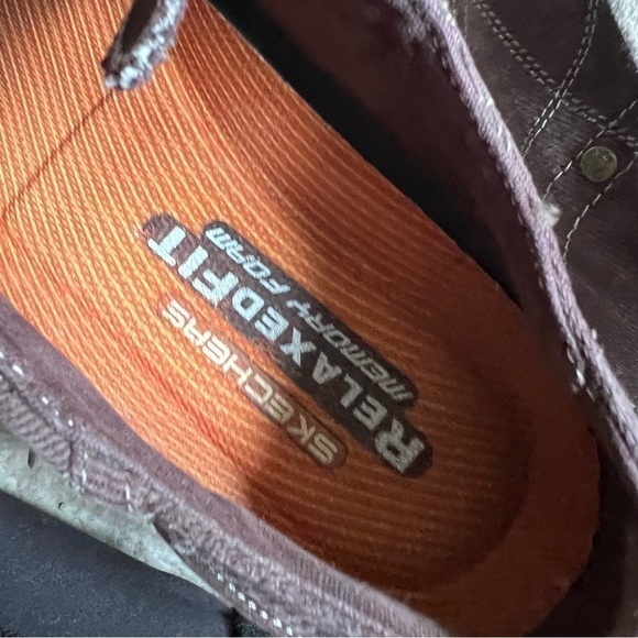 Sketchers Mens Brown Denim and Tan Relaxed Fit Memory Foam Low Sneakers SZ 11 - Picture 9 of 11